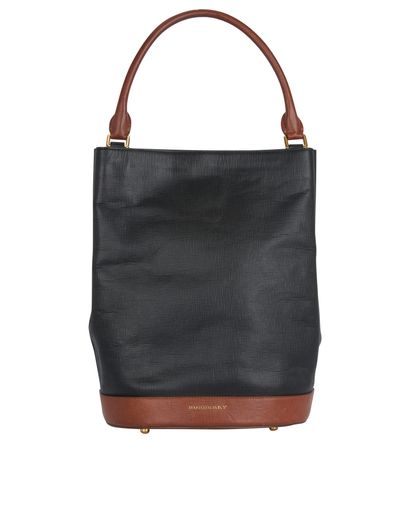 Bi-Colour Bucket, &pound;150, Handbags, Black/Bronze, Leather, Front view